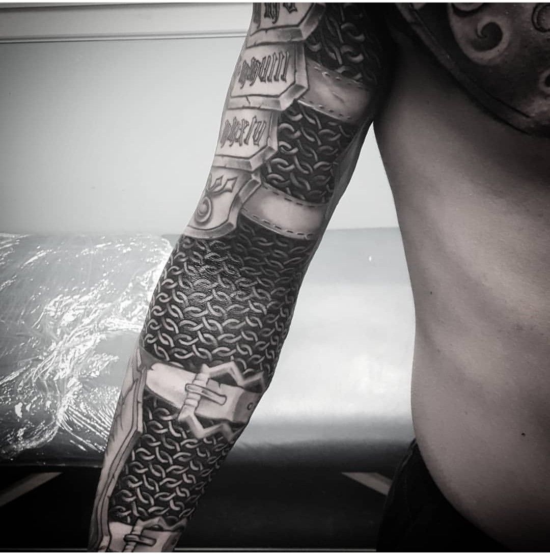 armor sleeve tattoos for men 0012