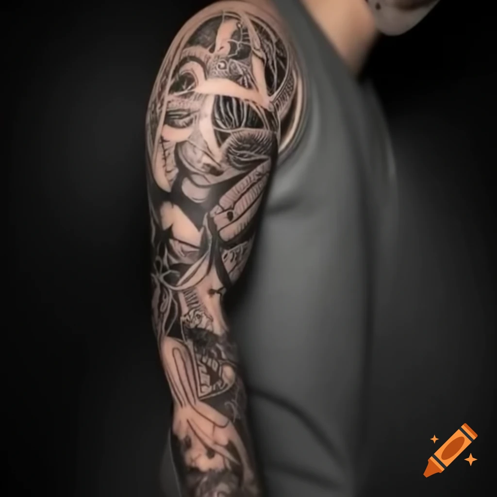 armor sleeve tattoos for men 0017