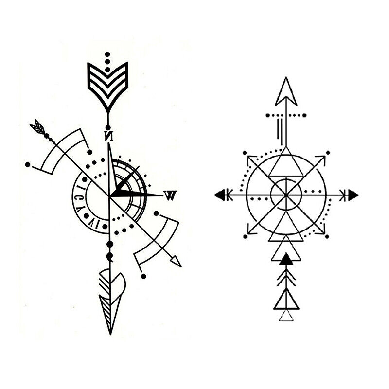 arrow with compass tattoo designs for men 0046