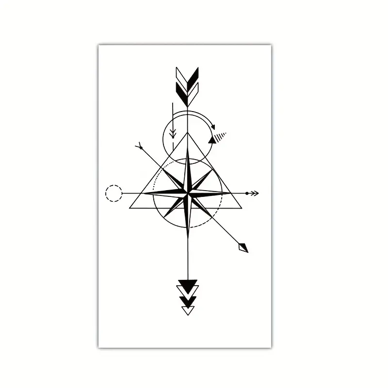 arrow with compass tattoo designs for men 0057