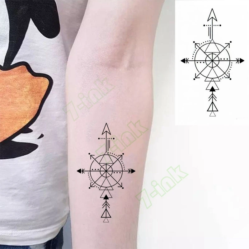 arrow with compass tattoo designs for men 0063