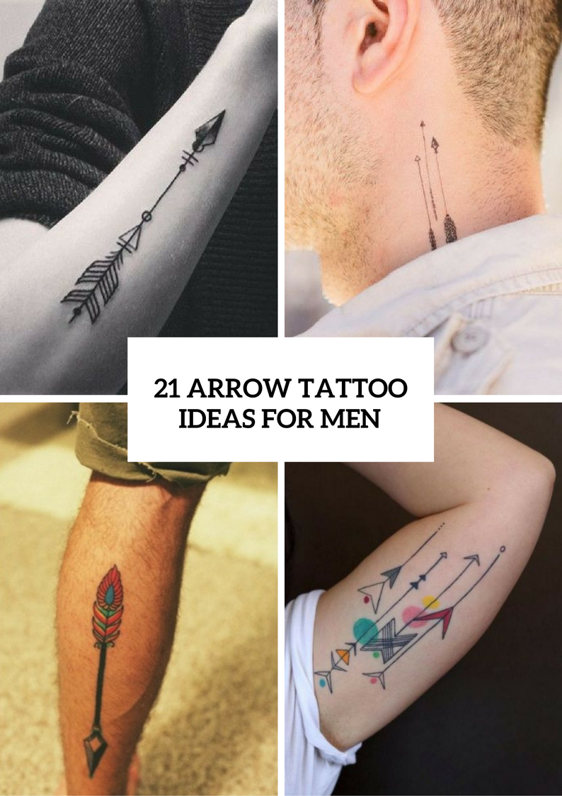 arrow with compass tattoo designs for men 0087