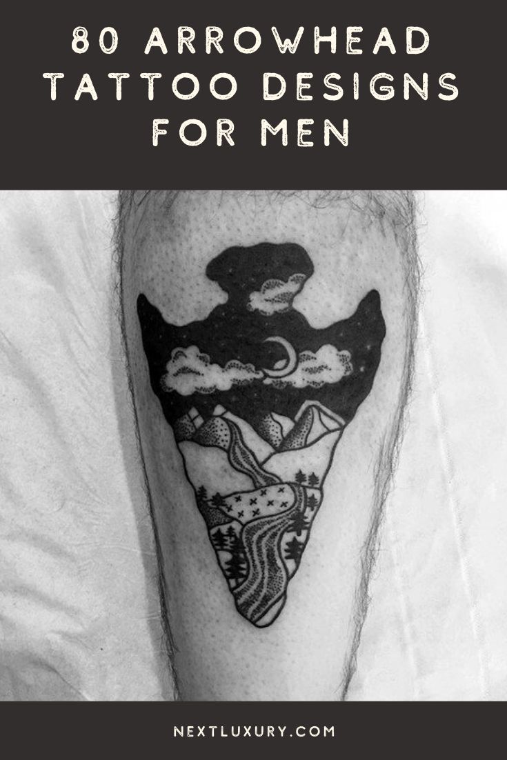 arrowhead tattoos for men in black ink