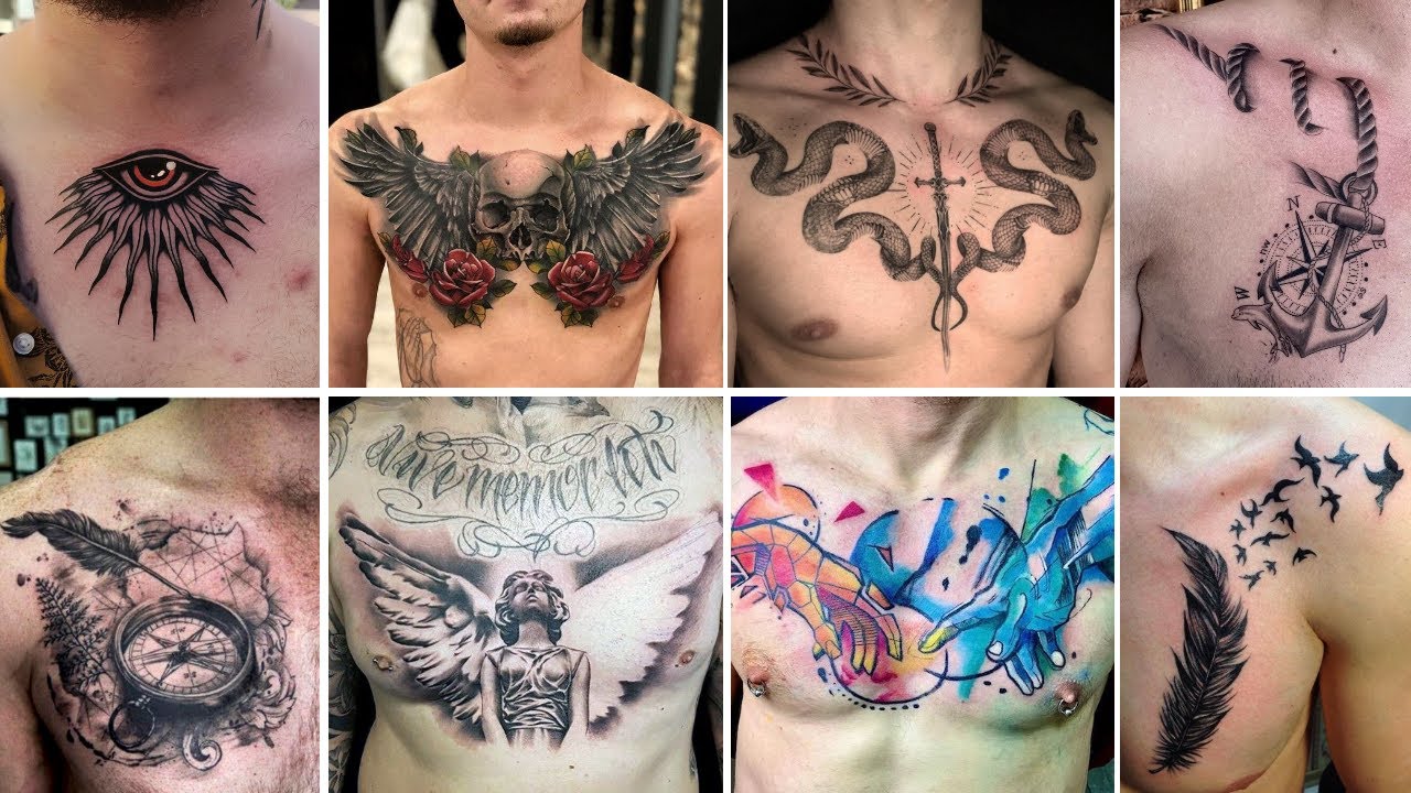 artistic chest piece tattoo styles for men