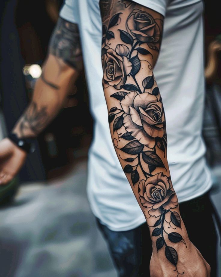 artistic forearm tattoos for men with color