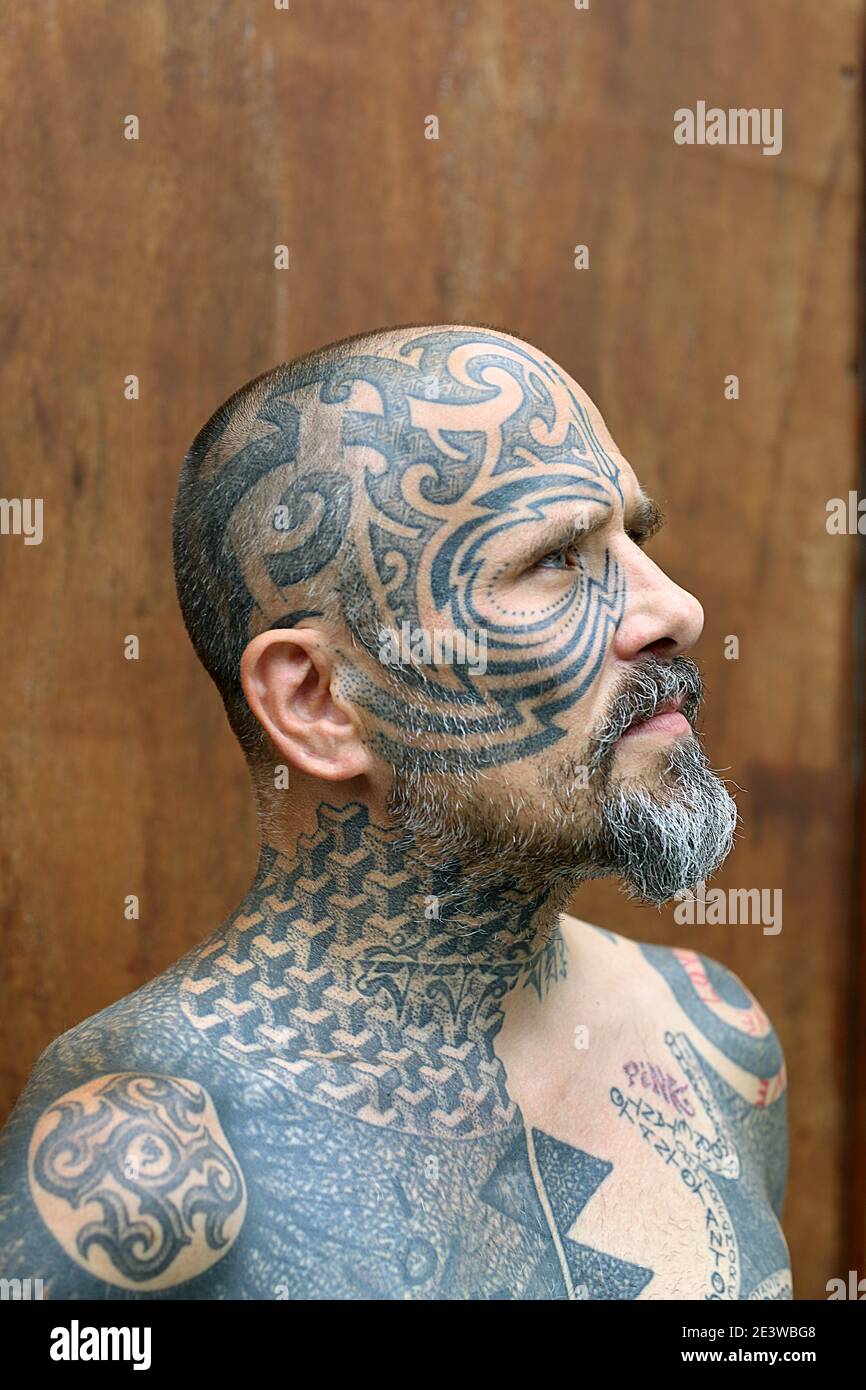 artistic head tattoos for men