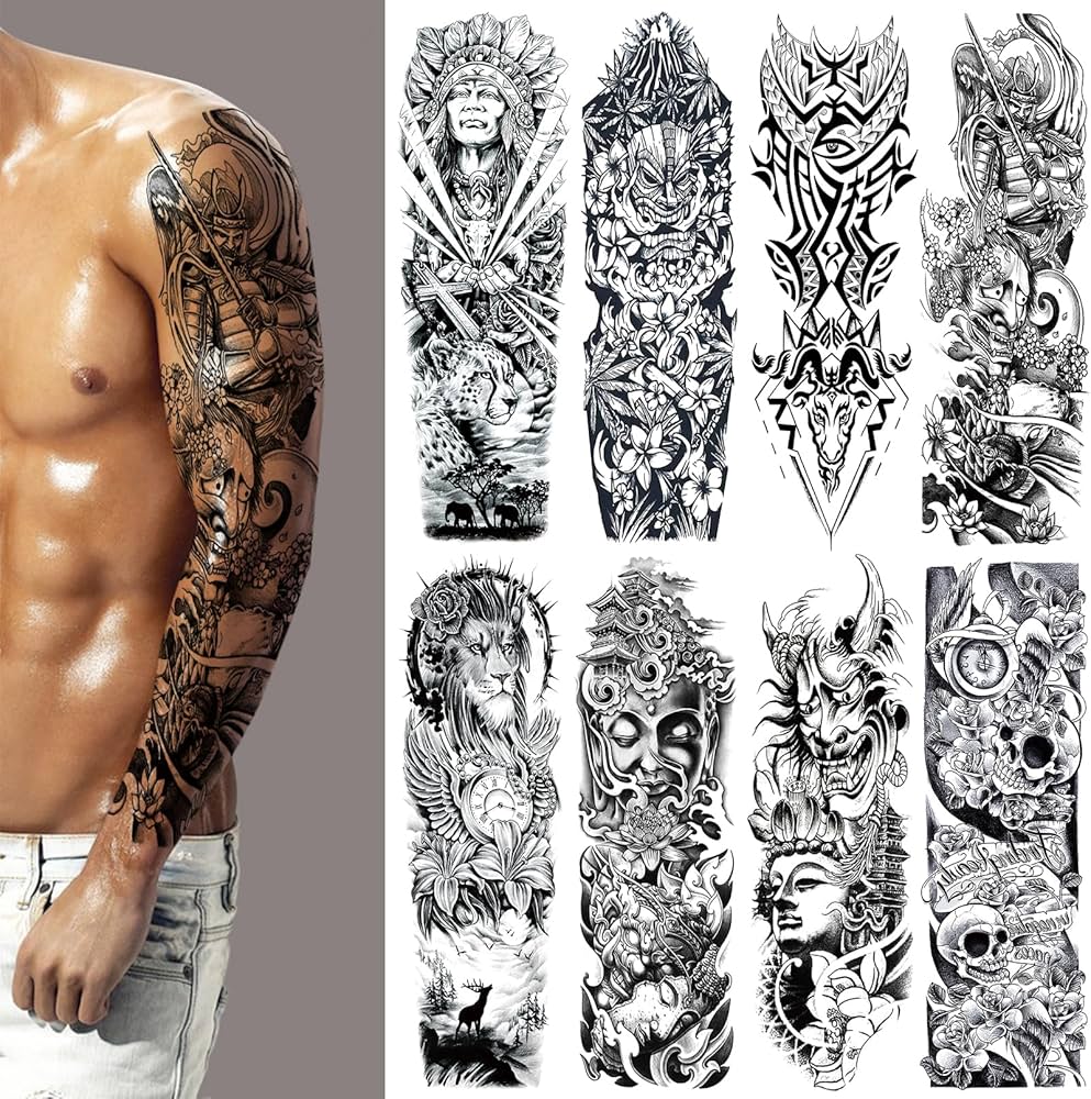 artistic skull tattoos for men sleeves inspiration