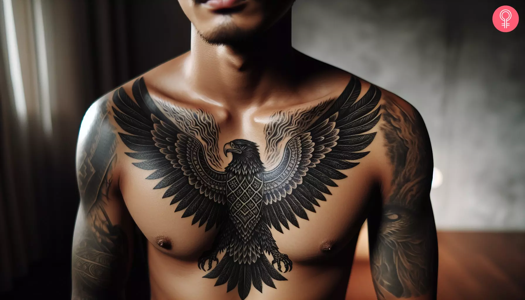 artistic styles of eagle chest tattoos for men