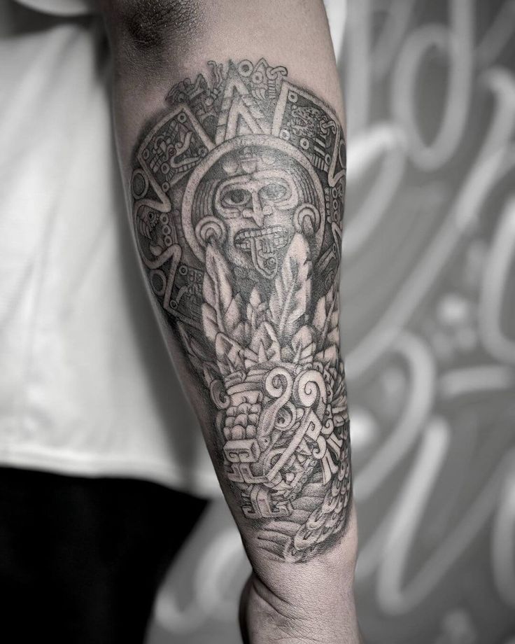 aztec forearm tattoos for men designs