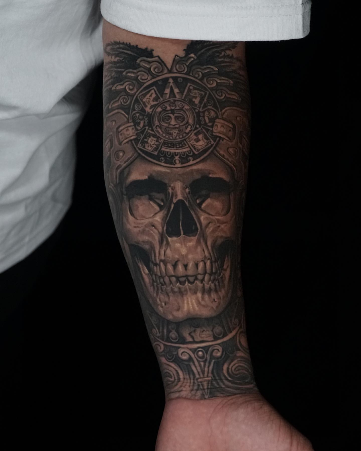 aztec forearm tattoos for men 0012