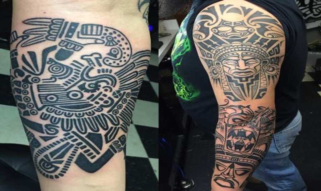 aztec forearm tattoos for men 0025