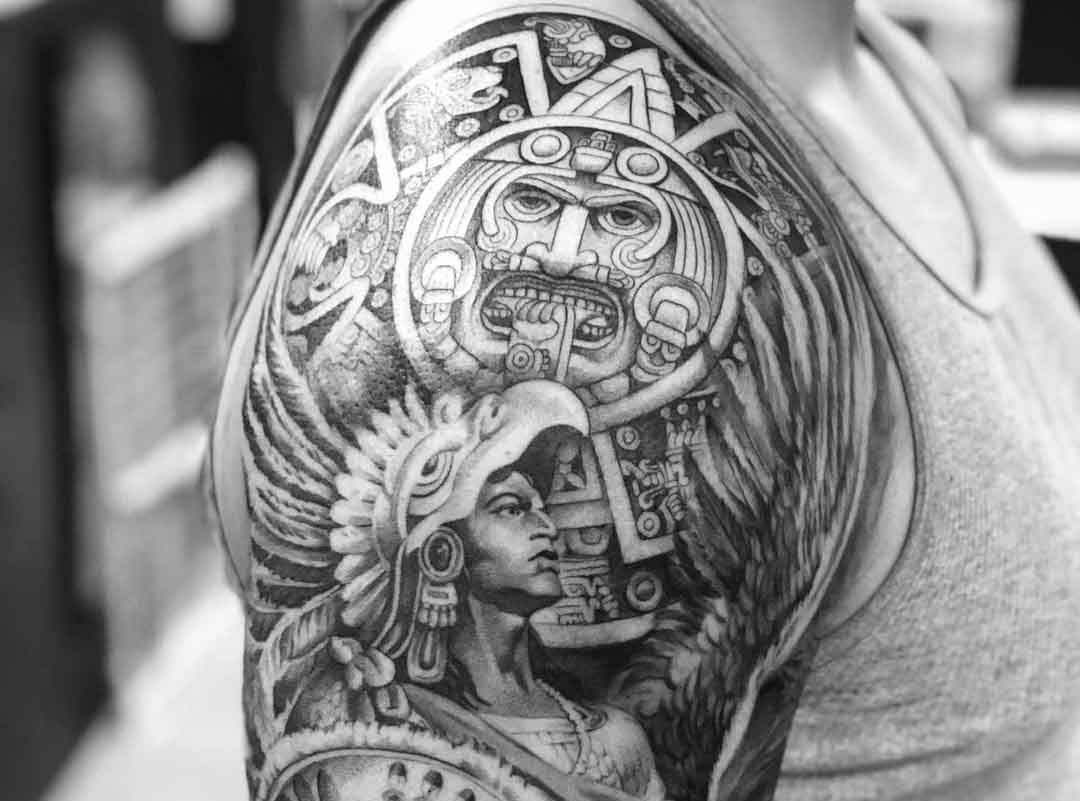 aztec forearm tattoos for men 0030