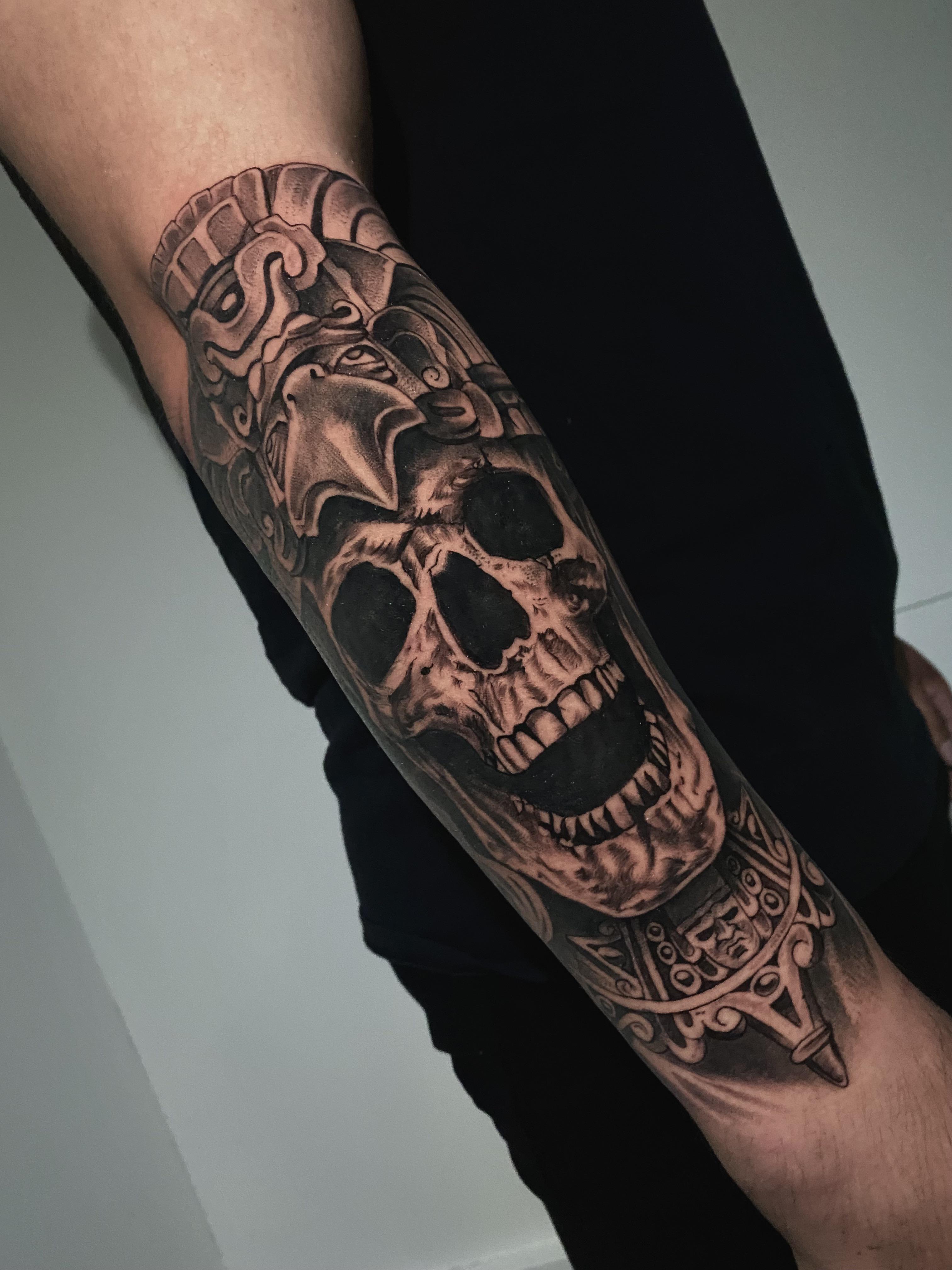 aztec forearm tattoos for men 0040