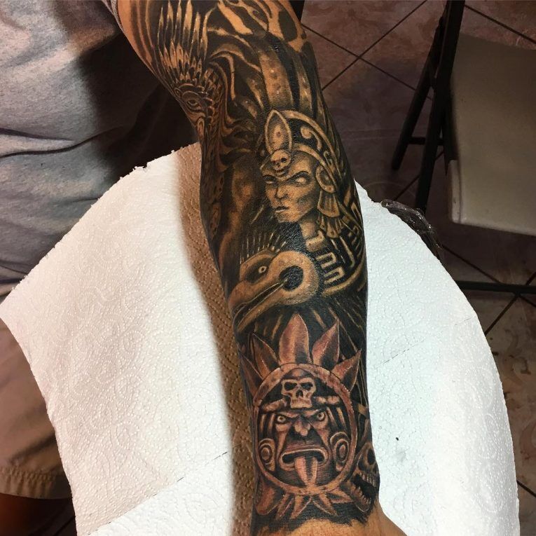 aztec forearm tattoos for men 0042