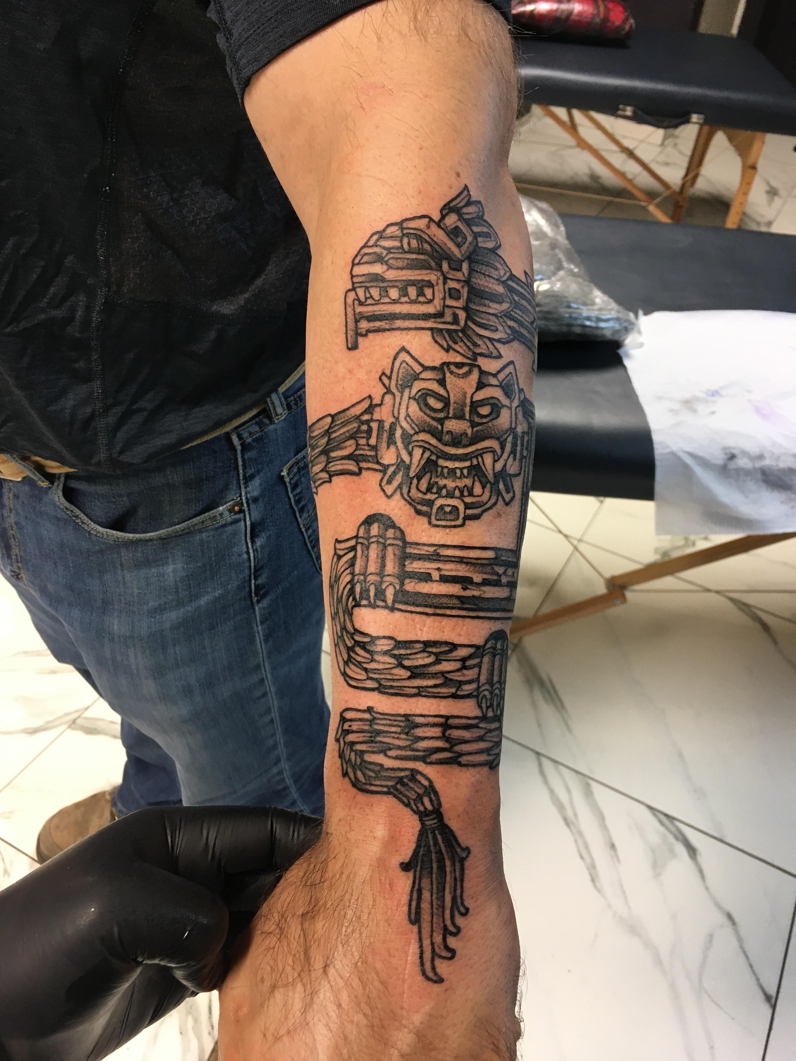 aztec forearm tattoos for men 0090