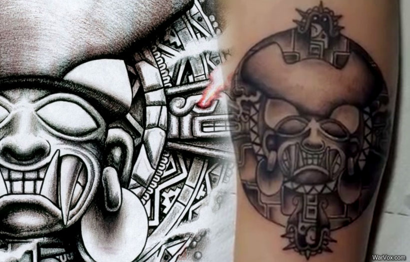 Aztec warrior chest tattoos for men 0012