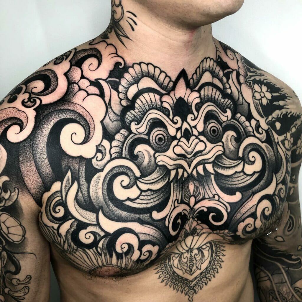 Aztec warrior chest tattoos for men 0024