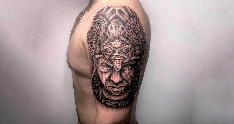 Aztec warrior chest tattoos for men 0031