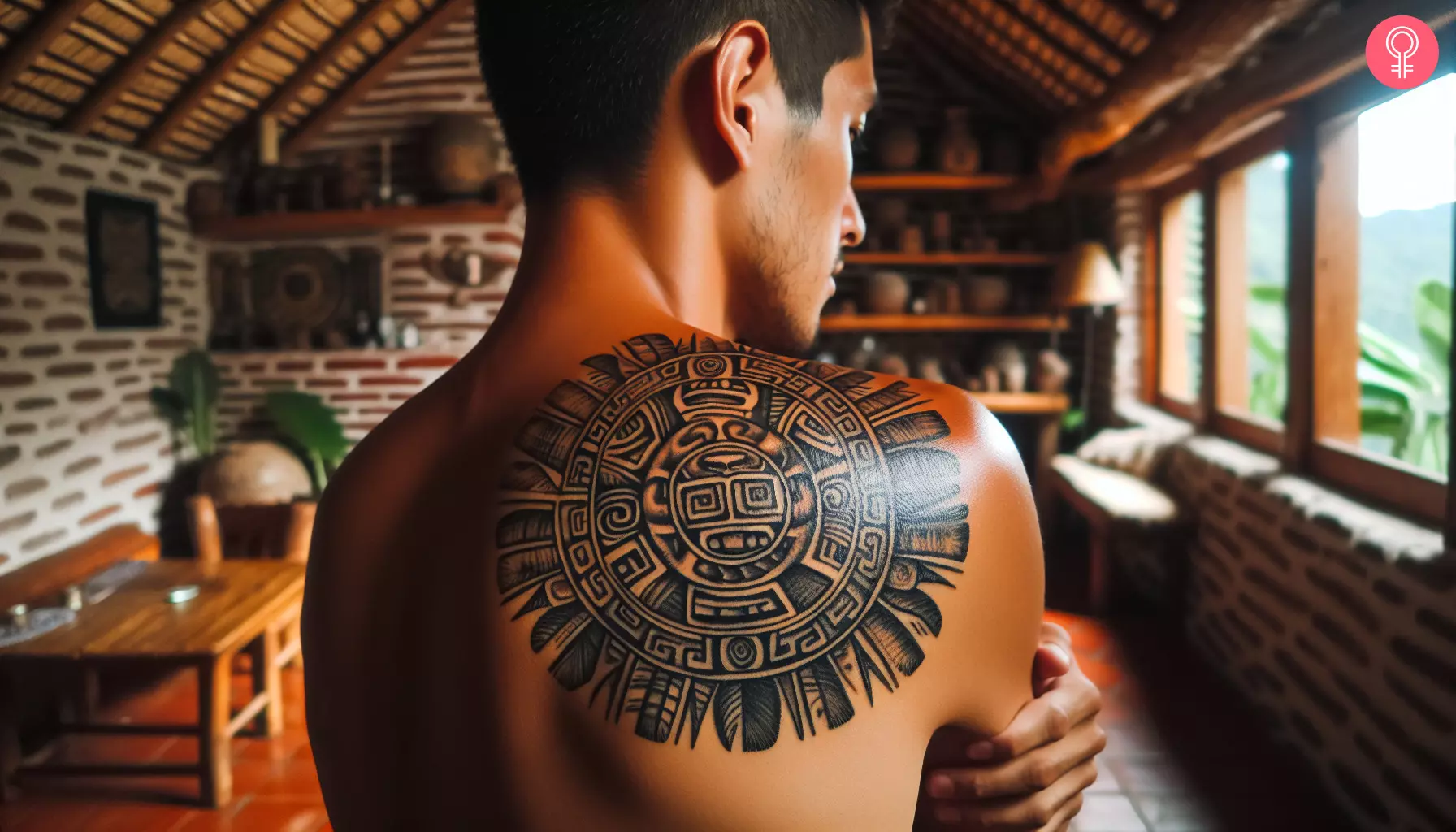 Aztec warrior chest tattoos for men 0036