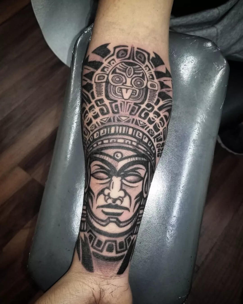 Aztec warrior chest tattoos for men 0039