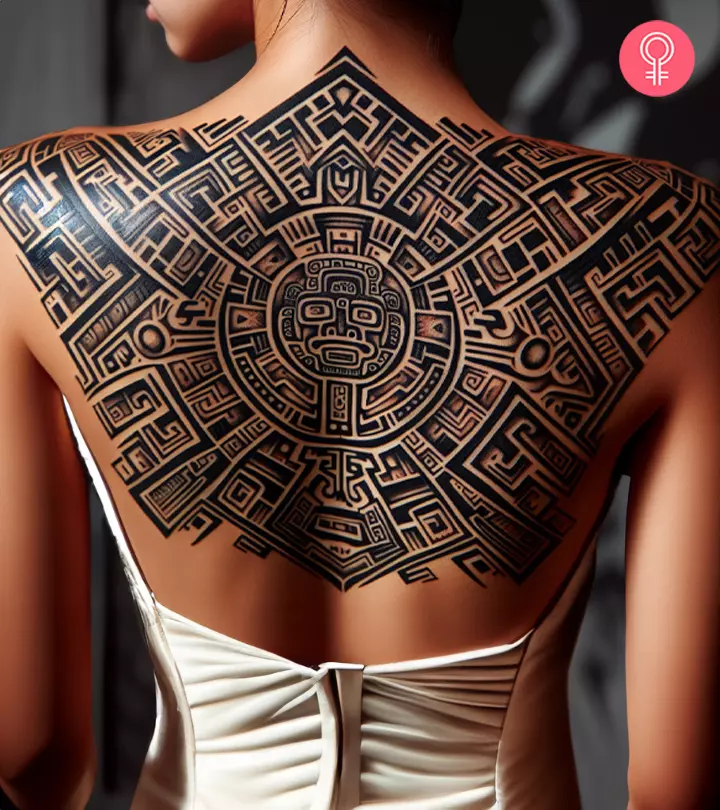 Aztec warrior chest tattoos for men 0045