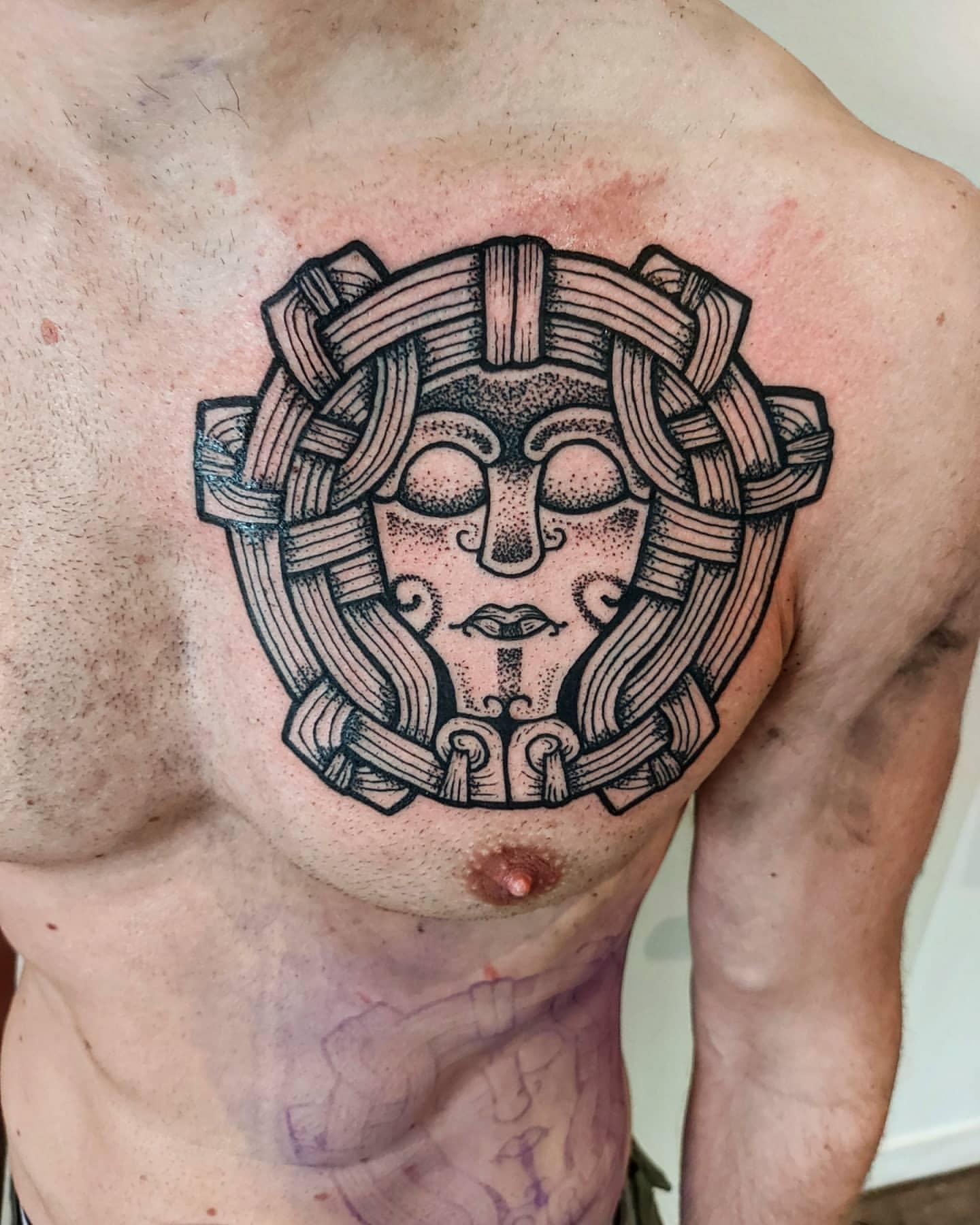 Aztec warrior chest tattoos for men 0046