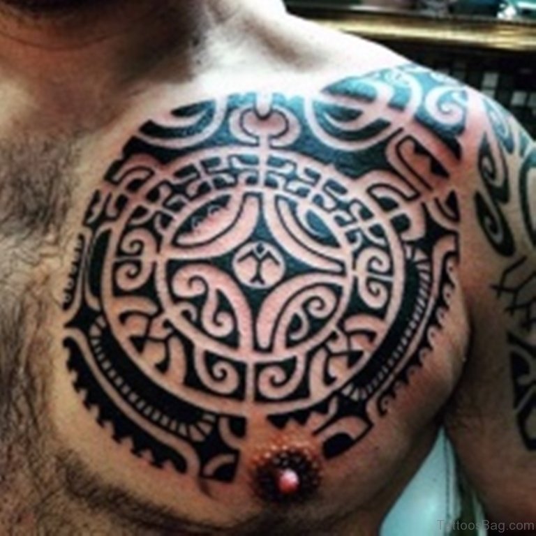 Aztec warrior chest tattoos for men 0048