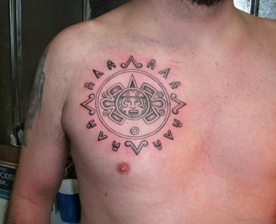 Aztec warrior chest tattoos for men 0057