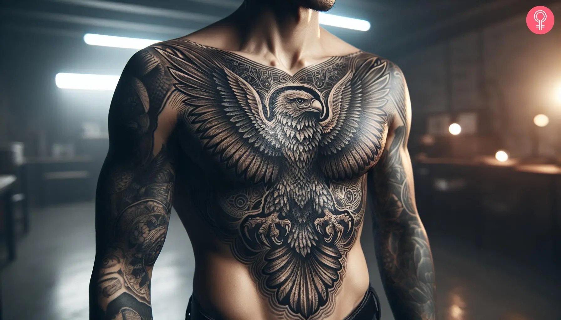 Aztec warrior chest tattoos for men 0073