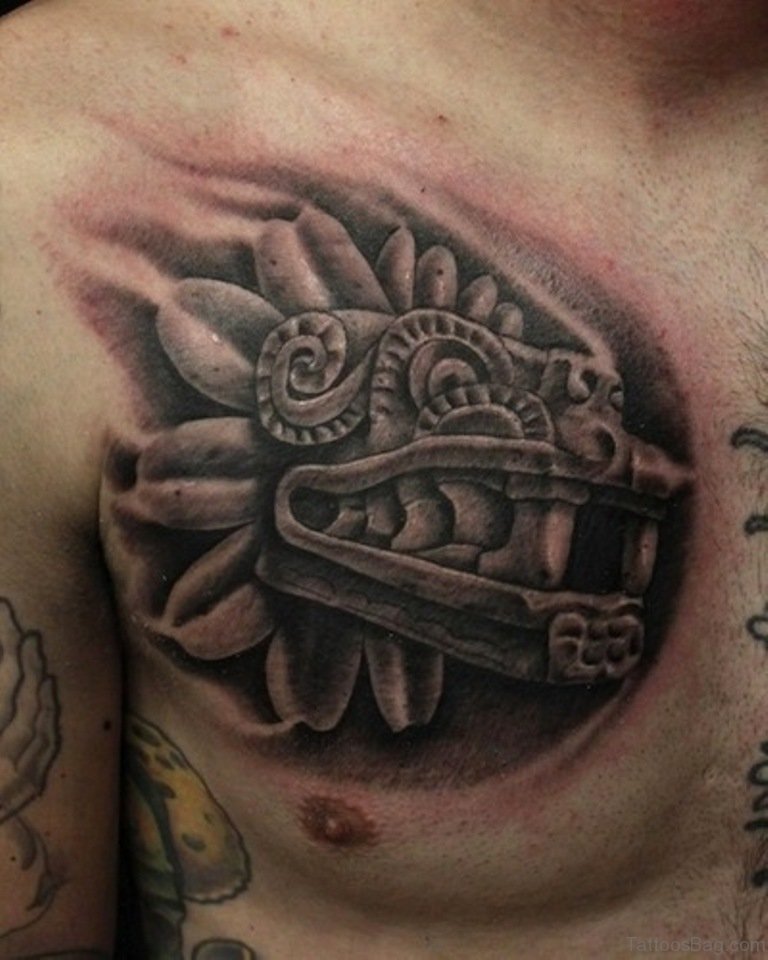 Aztec warrior chest tattoos for men 0074