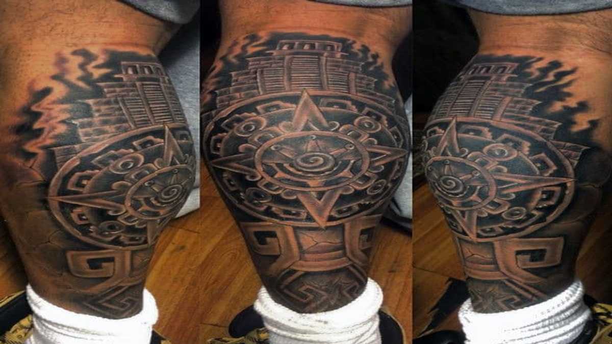 Aztec warrior chest tattoos for men 0085