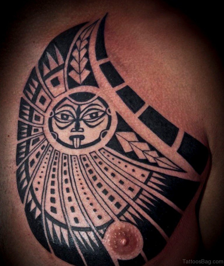 Aztec warrior chest tattoos for men 0088