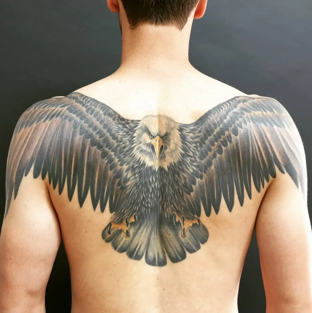 back eagle tattoo ideas for men