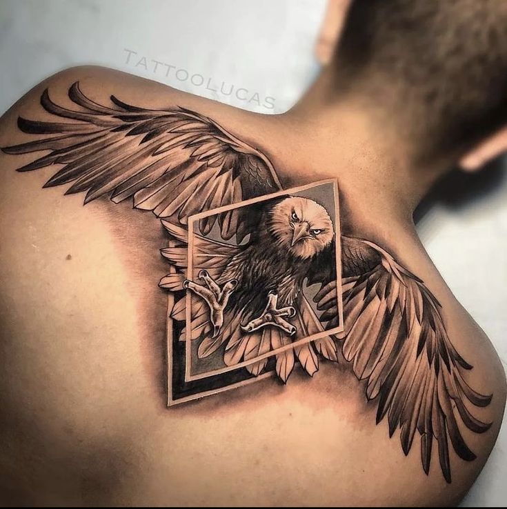 back eagle tattoos for men designs