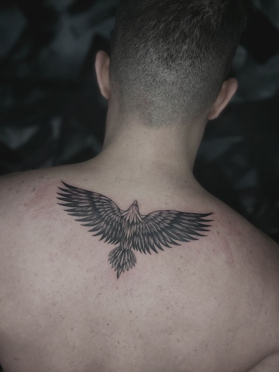 back eagle tattoos for men placements