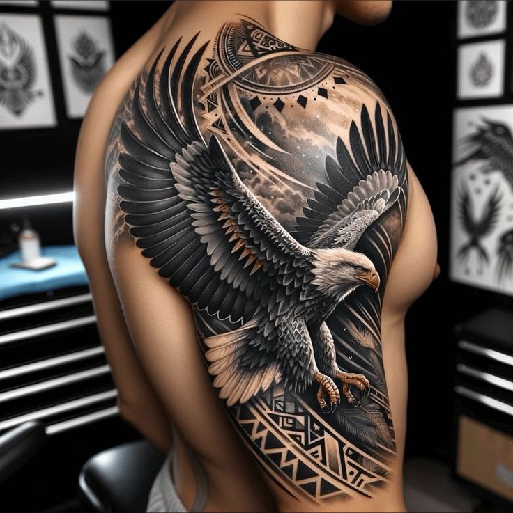 back eagle tattoos for men 0084