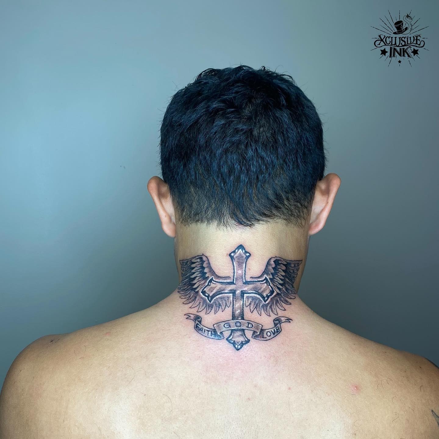 back of neck tattoos for men 0049