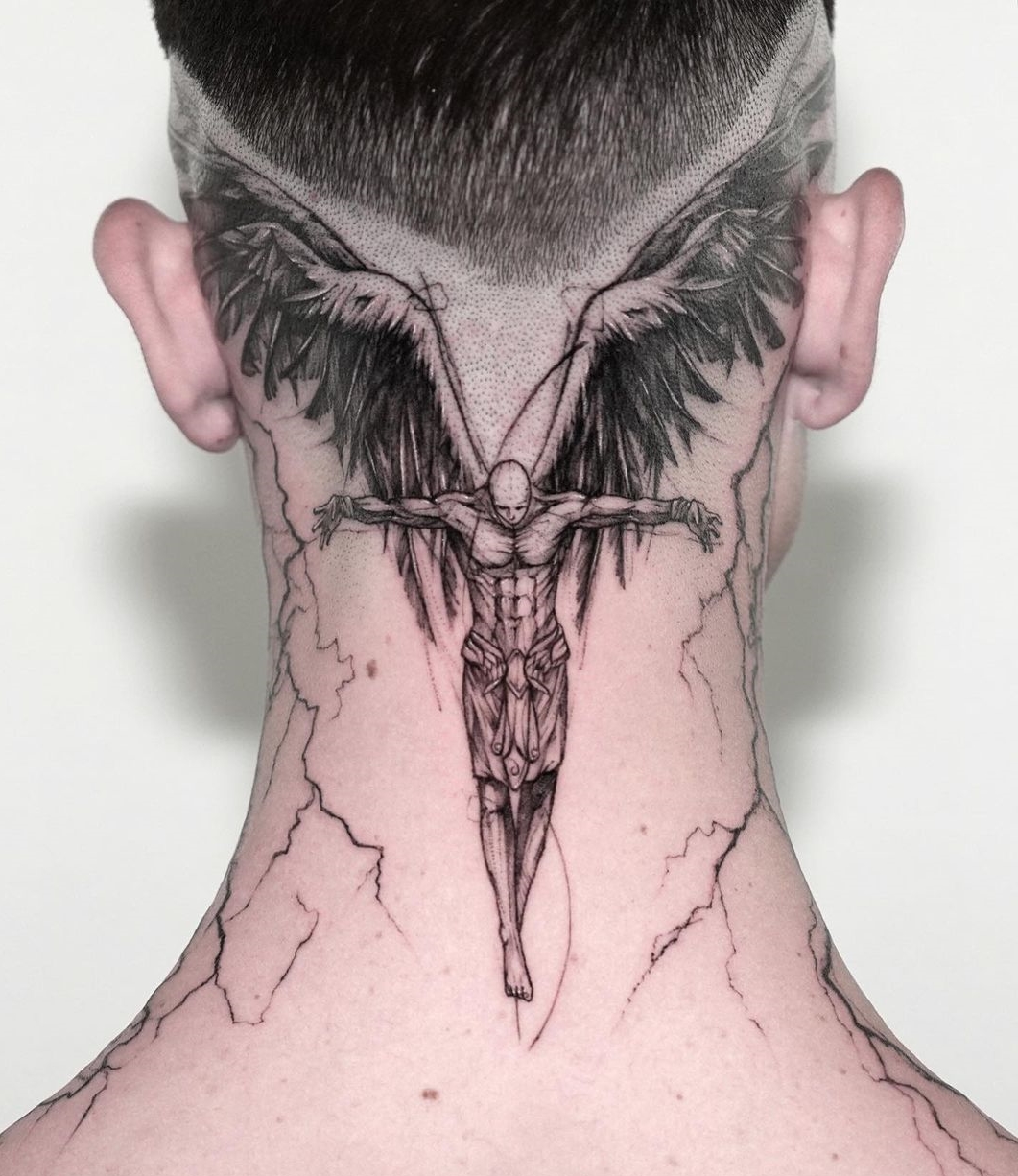 back of neck tattoos for men 0081