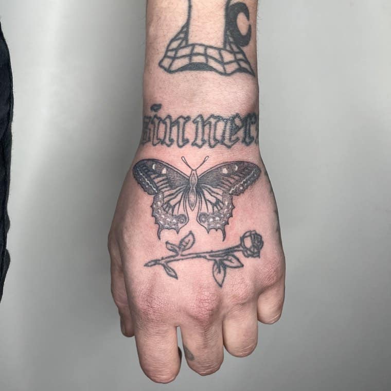 back of the hand tattoos for men 0095