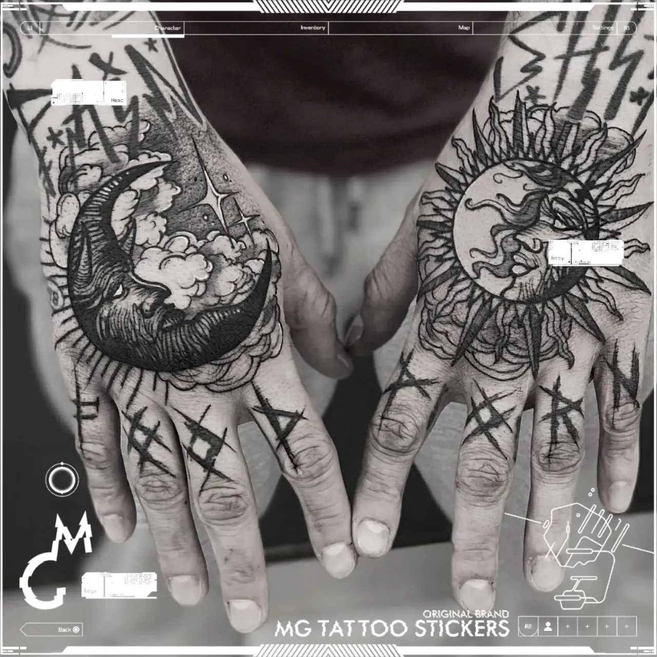 back of the hand tattoos for men 0097