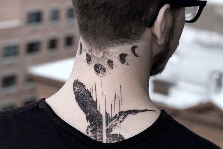 back of the neck tattoos for men