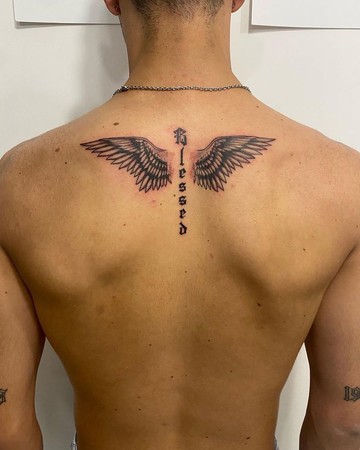 back tattoos wings for men