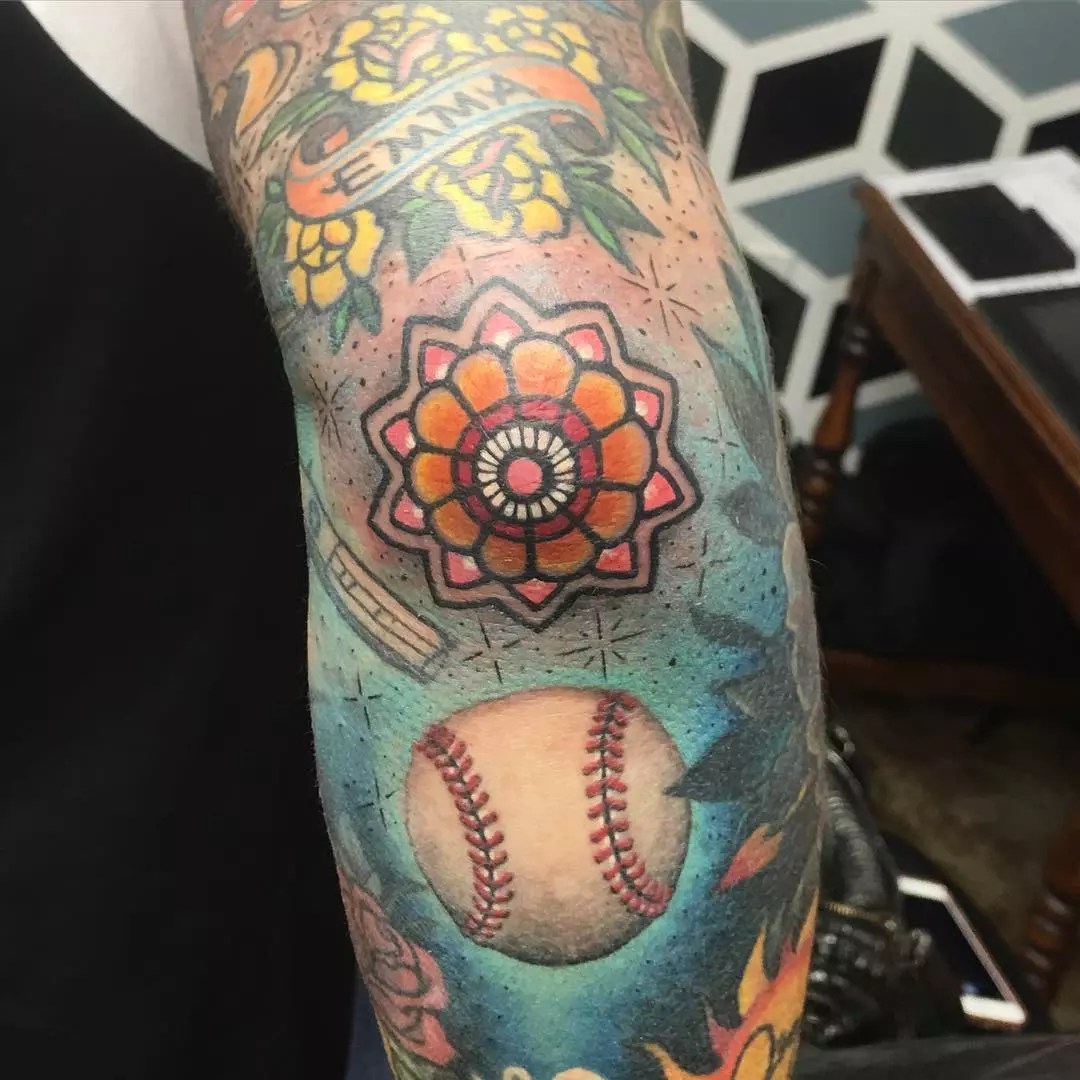 baseball tattoos for men 0015