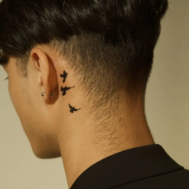 behind the ear tattoos for men 0029