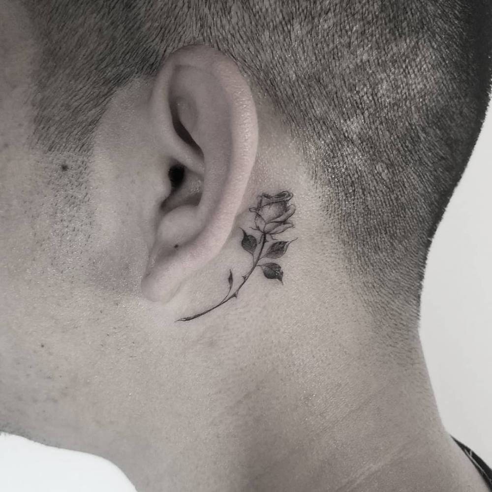 behind the ear tattoos for men 0035