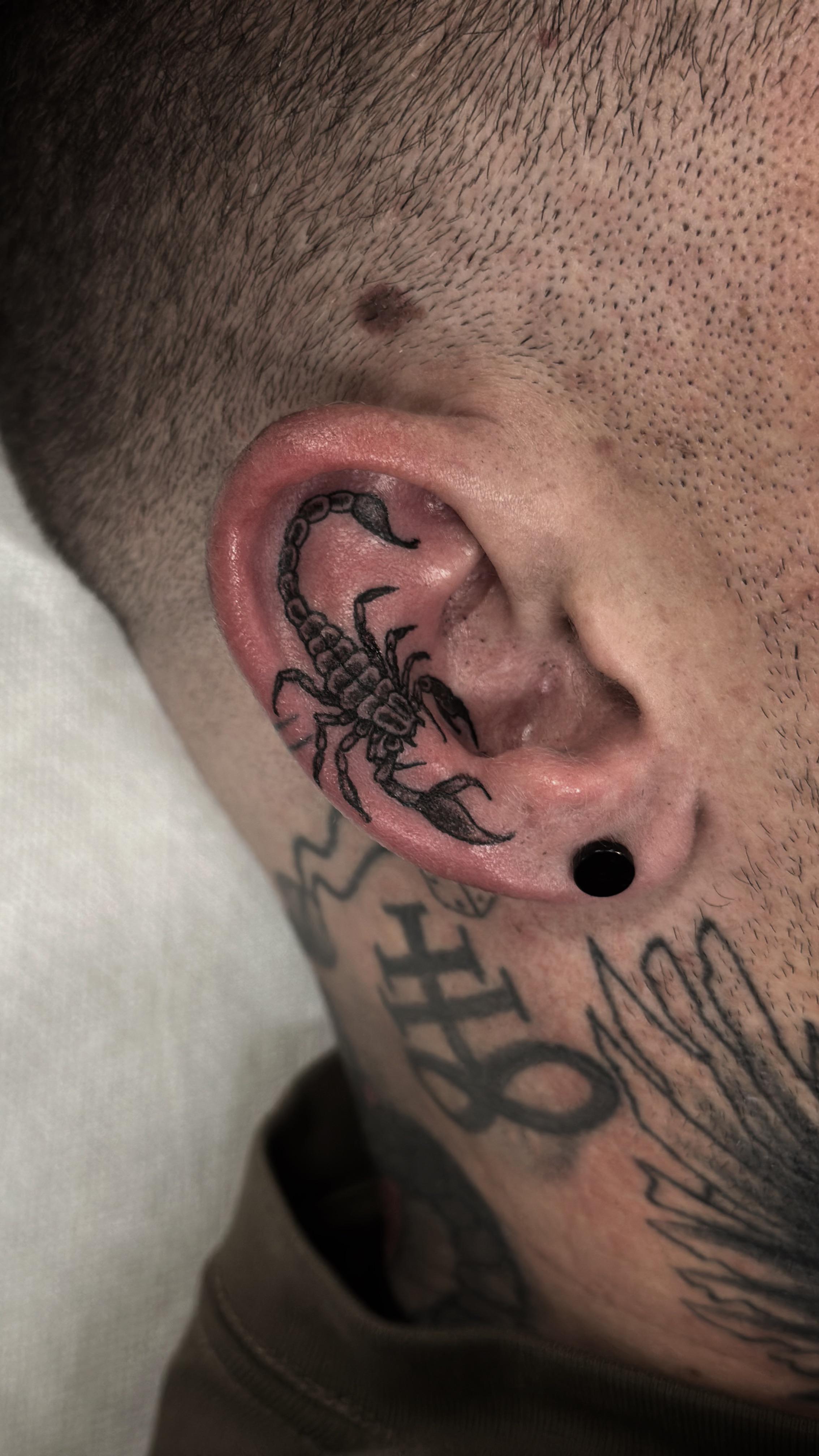 behind the ear tattoos for men 0044