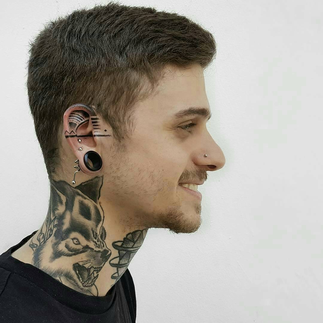 behind the ear tattoos for men 0049