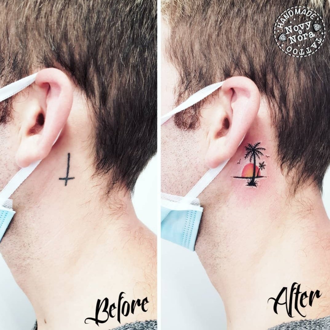 behind the ear tattoos for men 0060