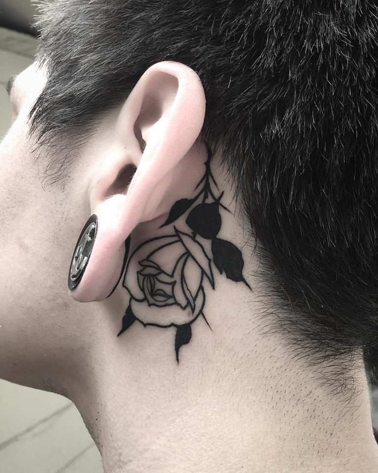 behind the ear tattoos for men 0076