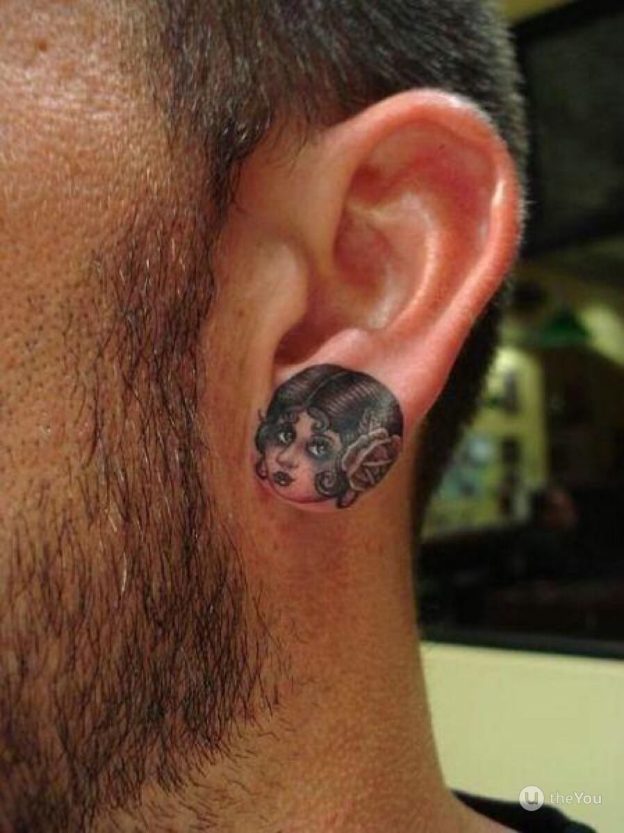 behind the ear tattoos for men 0084